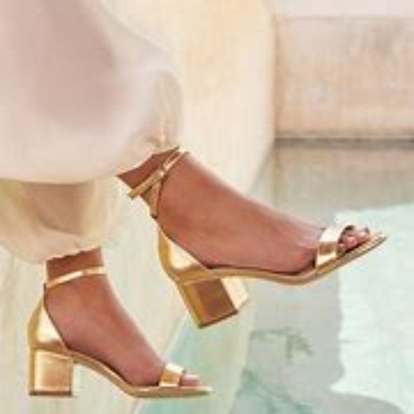 New Noura Heeled Sandal Gold Size 8.5 - Picture 10 of 10